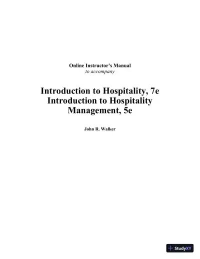 Class Notes for Introduction to Hospitality, 7th Edition - Page 1 preview image