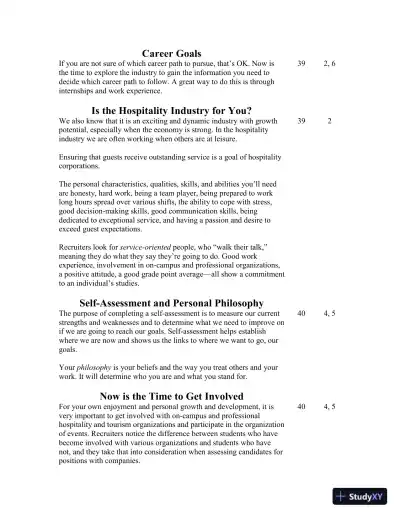 Class Notes for Introduction to Hospitality, 7th Edition - Page 11 preview image