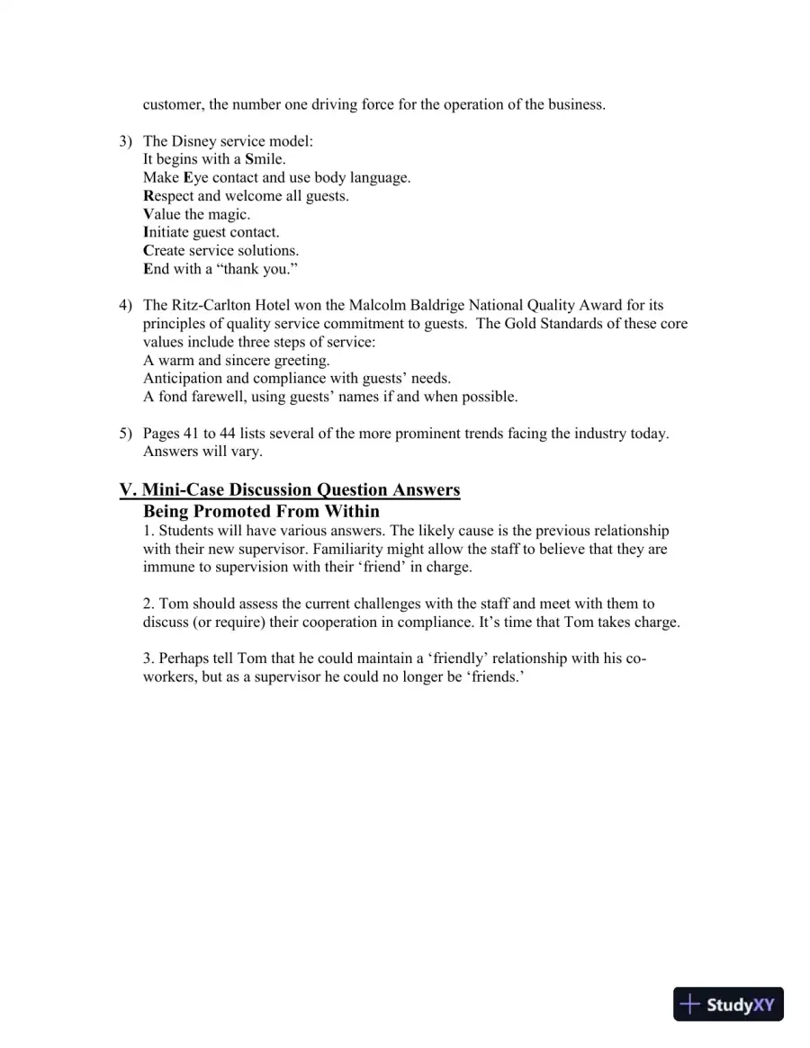 Class Notes for Introduction to Hospitality, 7th Edition, page 15