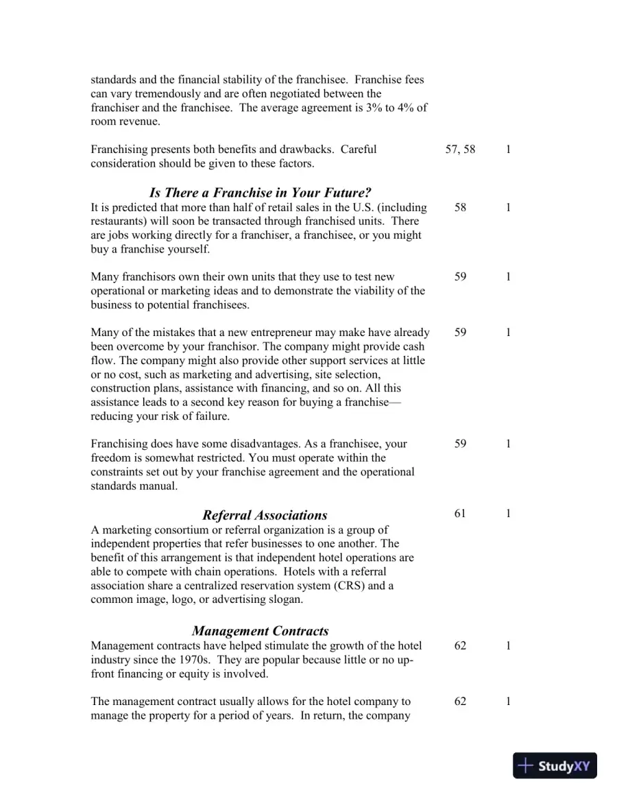 Class Notes for Introduction to Hospitality, 7th Edition, page 17