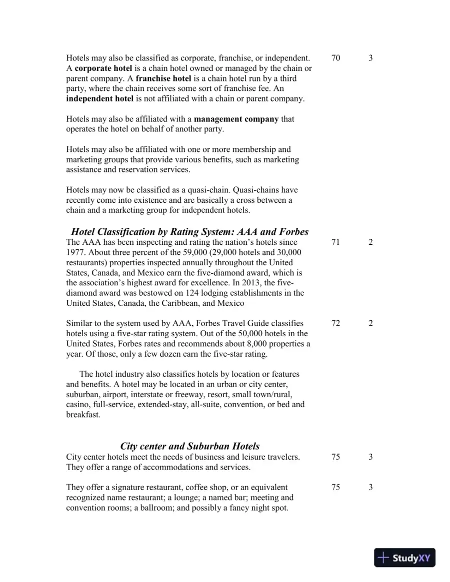 Class Notes for Introduction to Hospitality, 7th Edition, page 20