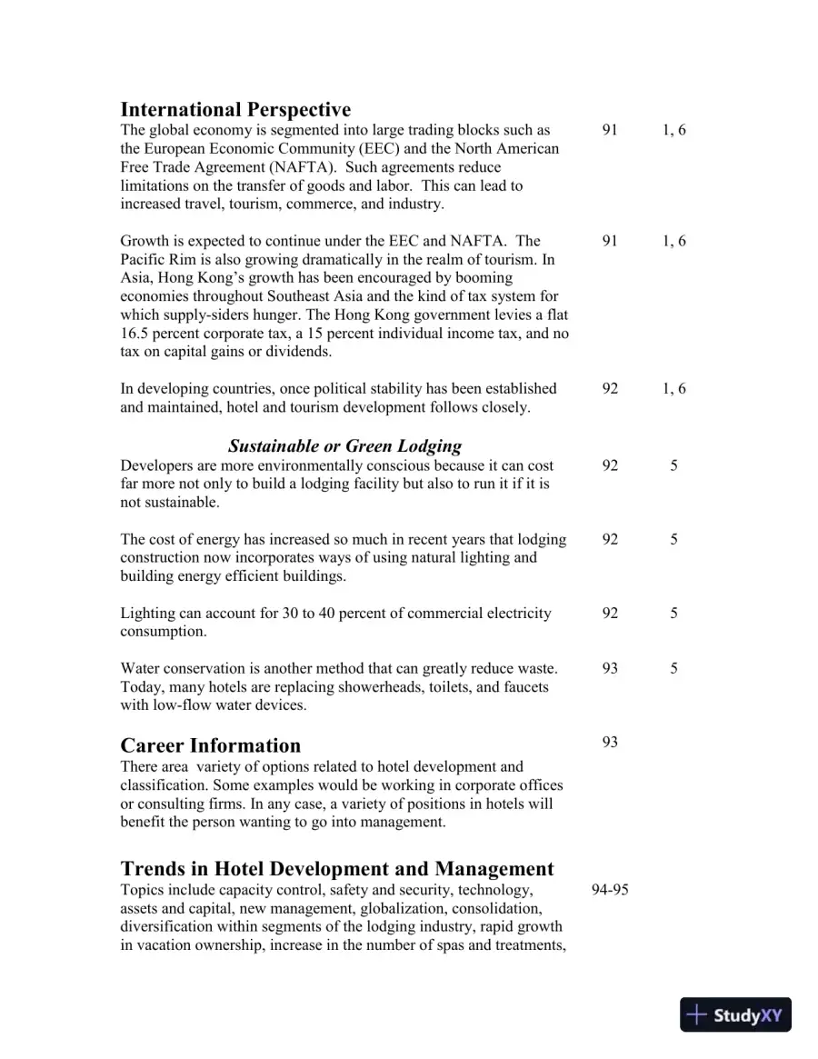 Class Notes for Introduction to Hospitality, 7th Edition, page 25