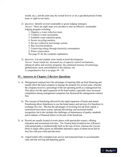 Class Notes for Introduction to Hospitality, 7th Edition - Page 30 preview image