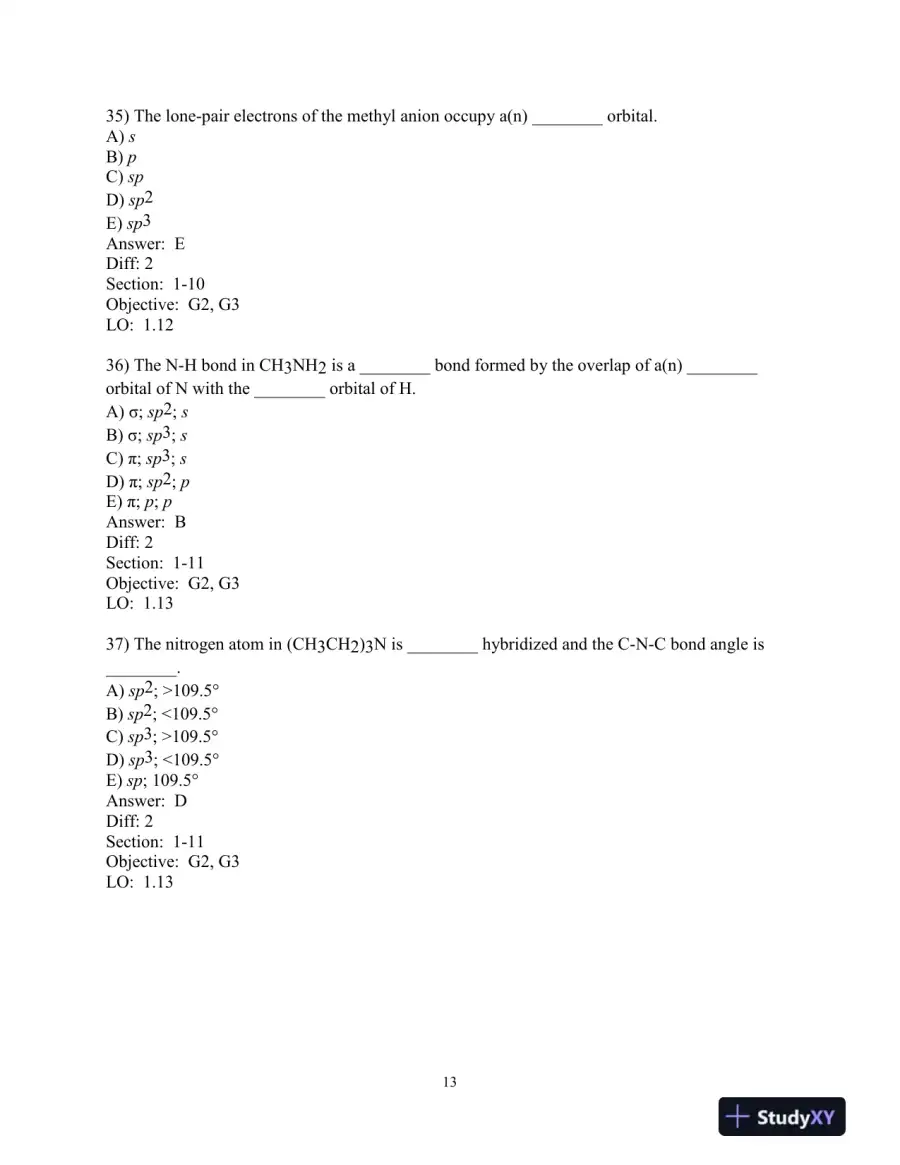 Test Bank for Essential Organic Chemistry Plus Mastering Chemistry , 3rd Edition, page 14