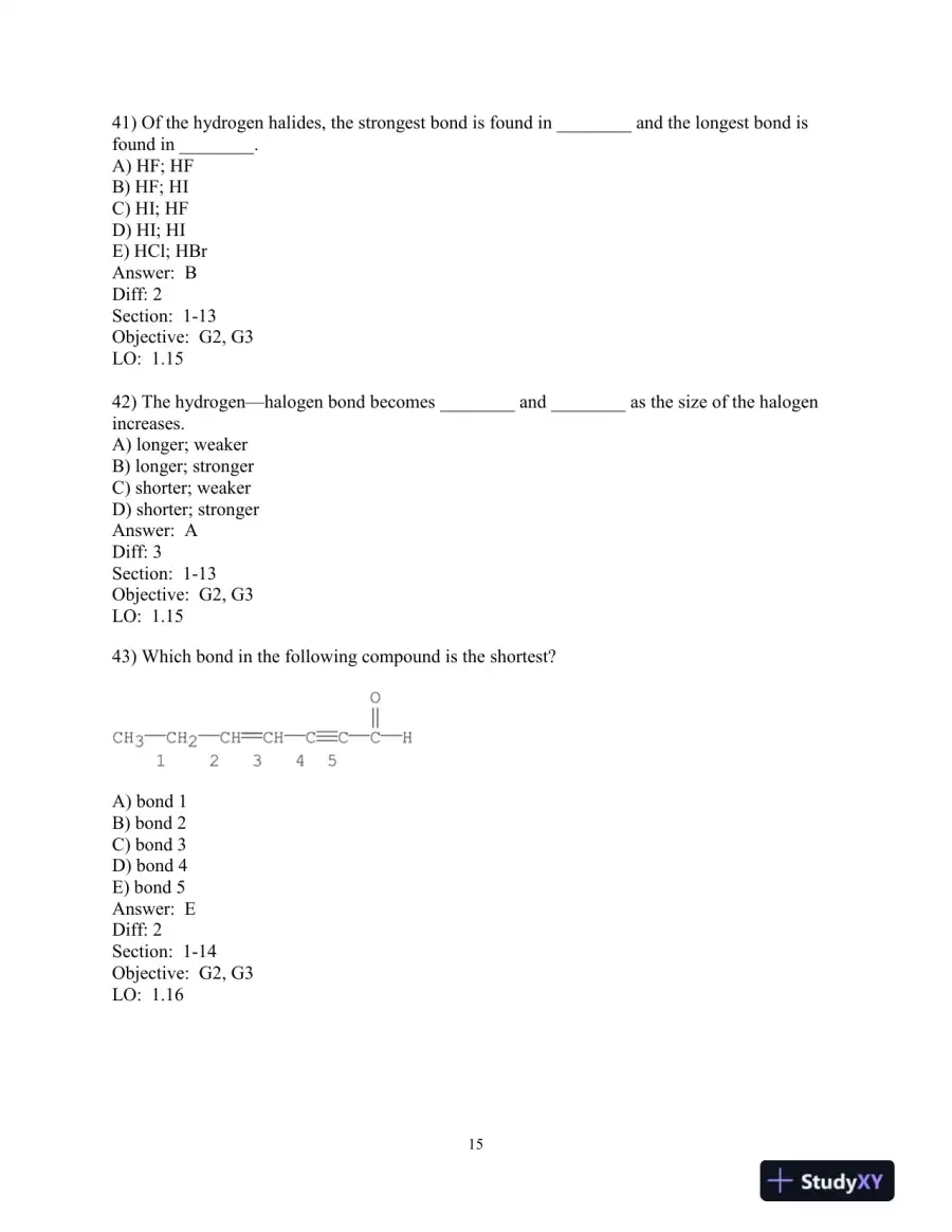 Test Bank for Essential Organic Chemistry Plus Mastering Chemistry , 3rd Edition, page 16