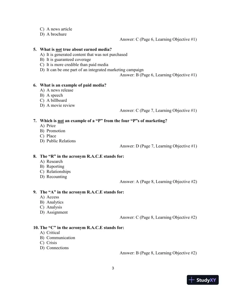 Canadian PR for the Real World 1st Edition Test Bank, page 6