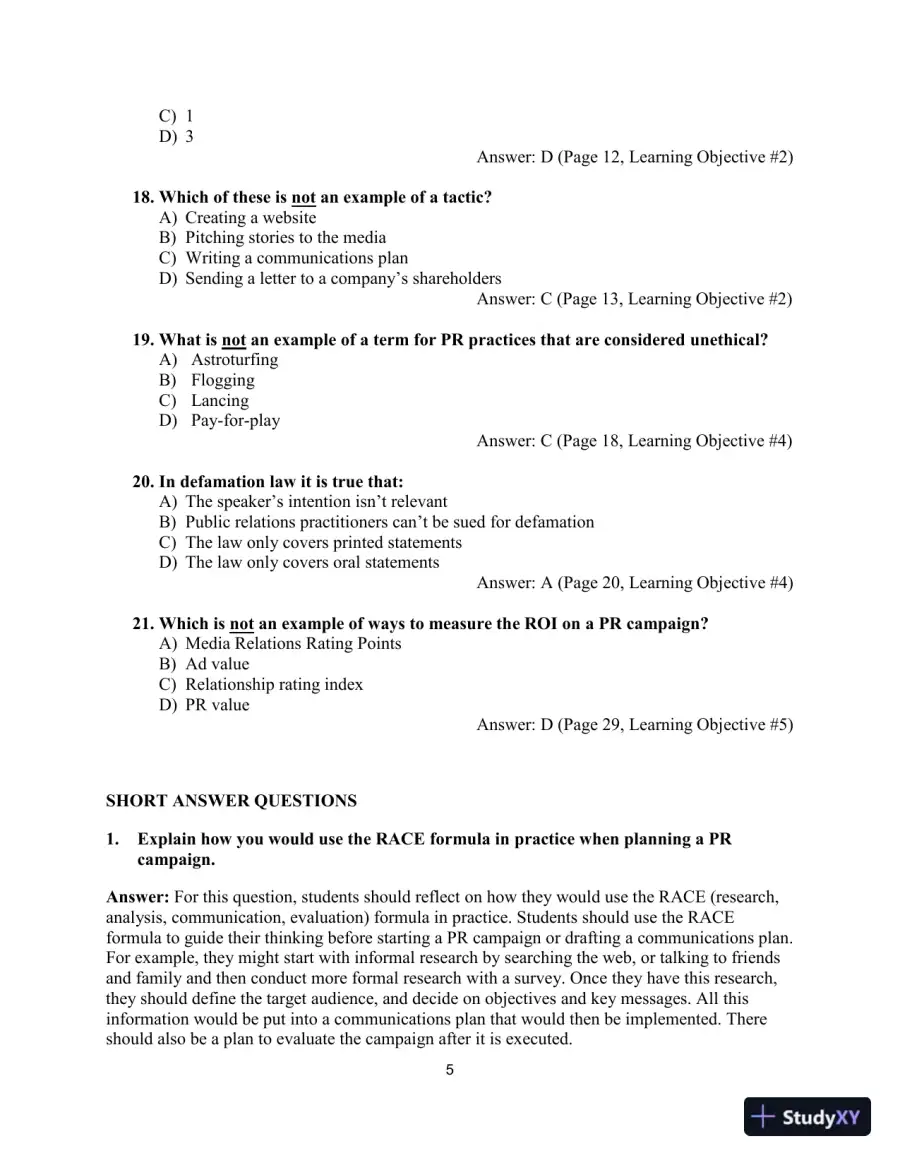 Canadian PR for the Real World 1st Edition Test Bank, page 8