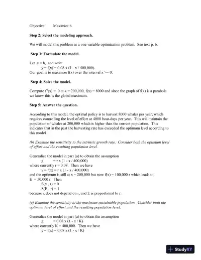 Solution Manual for Mathematical Modeling, 4th Edition - Page 10 preview image