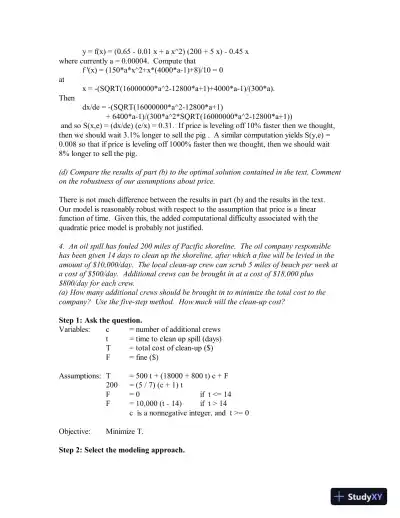 Solution Manual for Mathematical Modeling, 4th Edition - Page 6 preview image