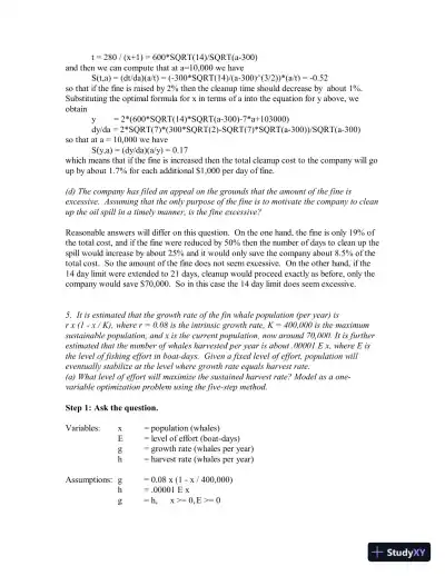 Solution Manual for Mathematical Modeling, 4th Edition - Page 9 preview image