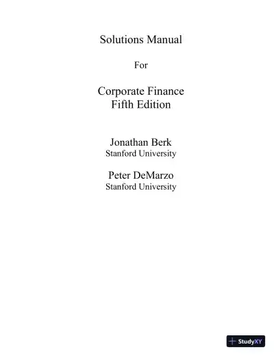 Solution Manual for Corporate Finance, 5th Edition - Page 1 preview image