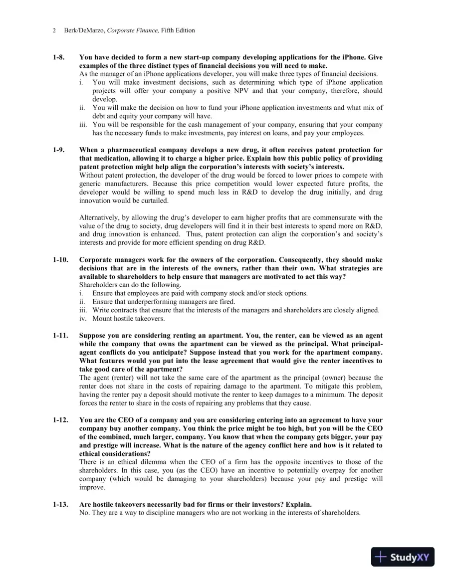 Solution Manual for Corporate Finance, 5th Edition, page 5