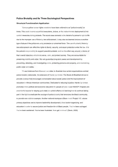 Understanding Police Brutality Sociological Perspe - Page 1 preview image