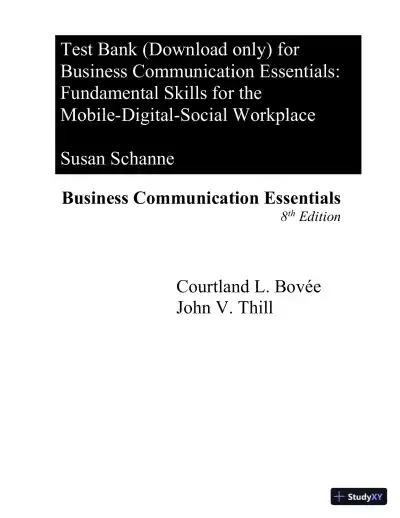 Solution Manual for Business Communication Essentials Fundamental Skills for the Mobile-Digital-Social Workplace, 8th Edition - Page 1 preview image