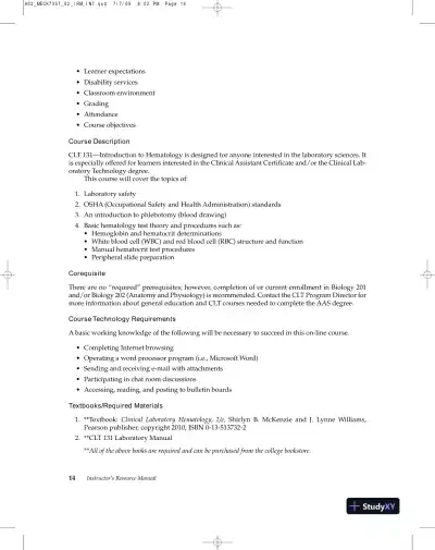 Lecture Notes for Clinical Laboratory Hematology, 2nd Edition - Page 17 preview image