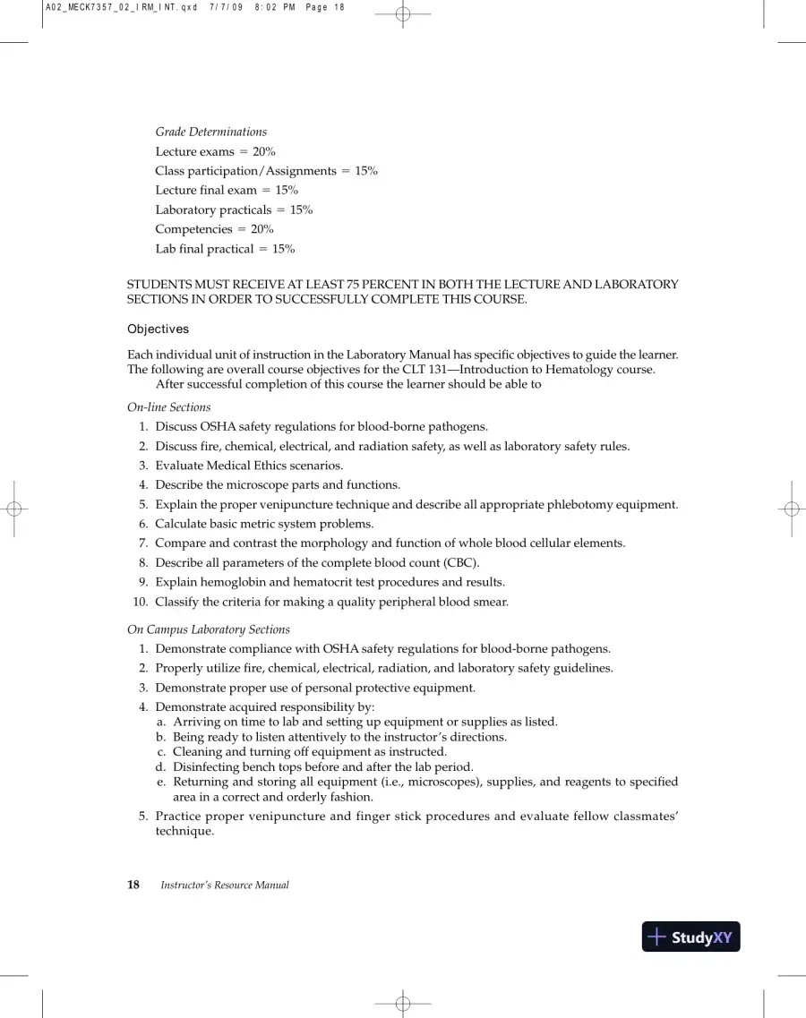 Lecture Notes for Clinical Laboratory Hematology, 2nd Edition, page 21