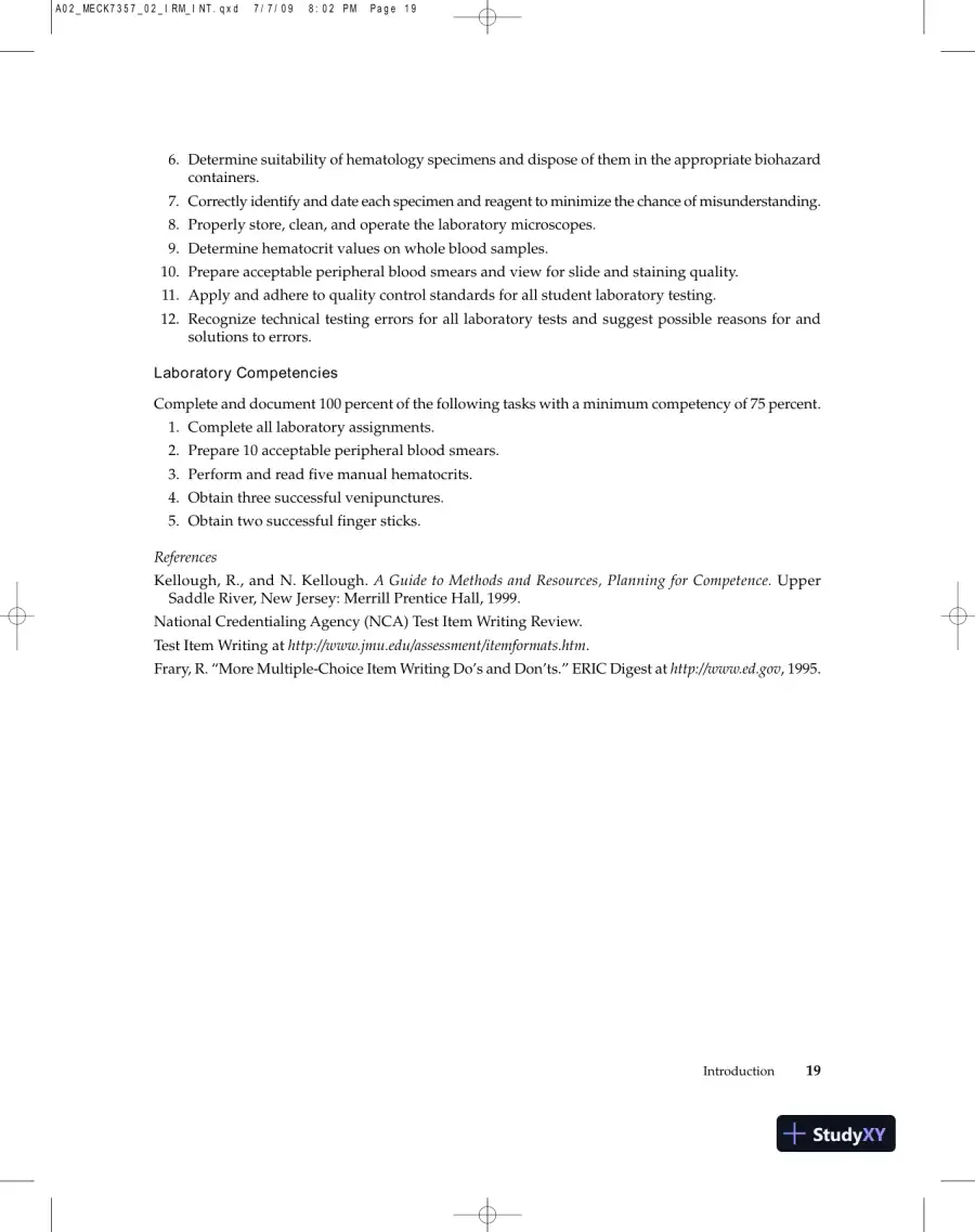 Lecture Notes for Clinical Laboratory Hematology, 2nd Edition, page 22