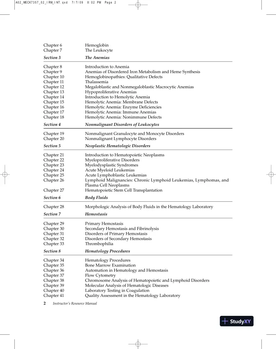 Lecture Notes for Clinical Laboratory Hematology, 2nd Edition, page 5