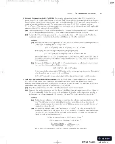 Lehninger Principles of Biochemistry Sixth Edition Solution Manual - Page 4 preview image
