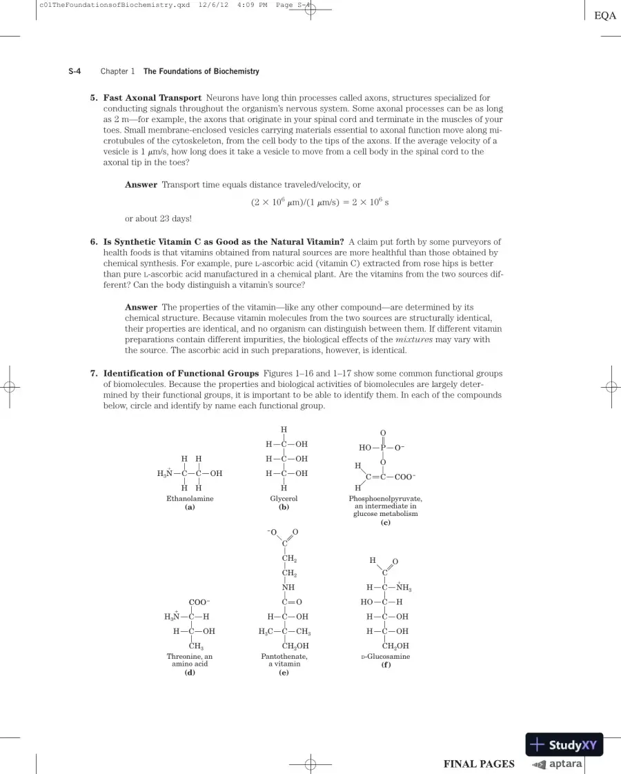 Lehninger Principles of Biochemistry Sixth Edition Solution Manual, page 5