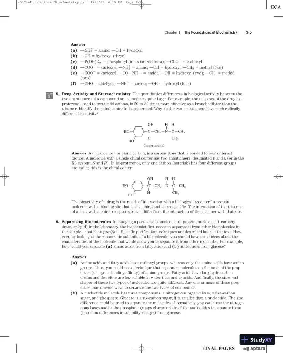Lehninger Principles of Biochemistry Sixth Edition Solution Manual, page 6