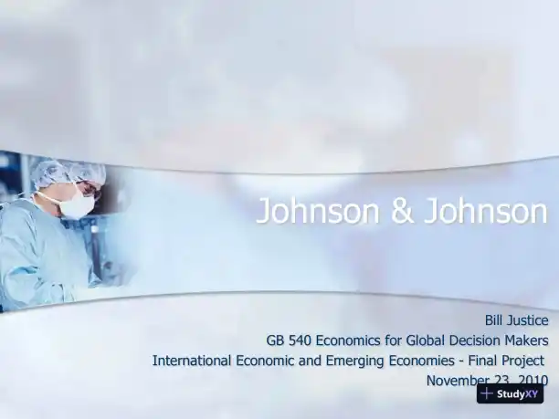 Johnson & Johnson - GB 540 Economics For Global Decision Makers - Page 1 preview image
