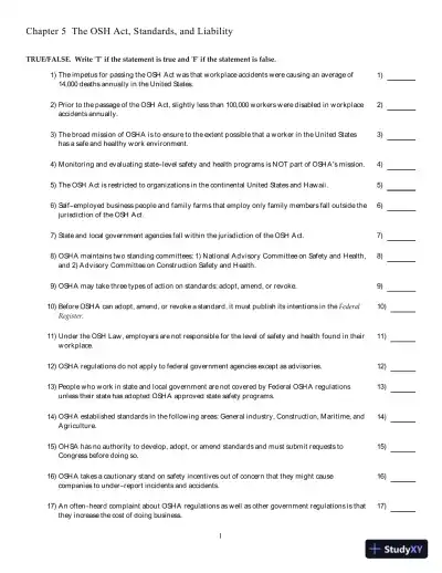 Test Bank for The Basics of Occupational Safety, 3rd Edition - Page 14 preview image