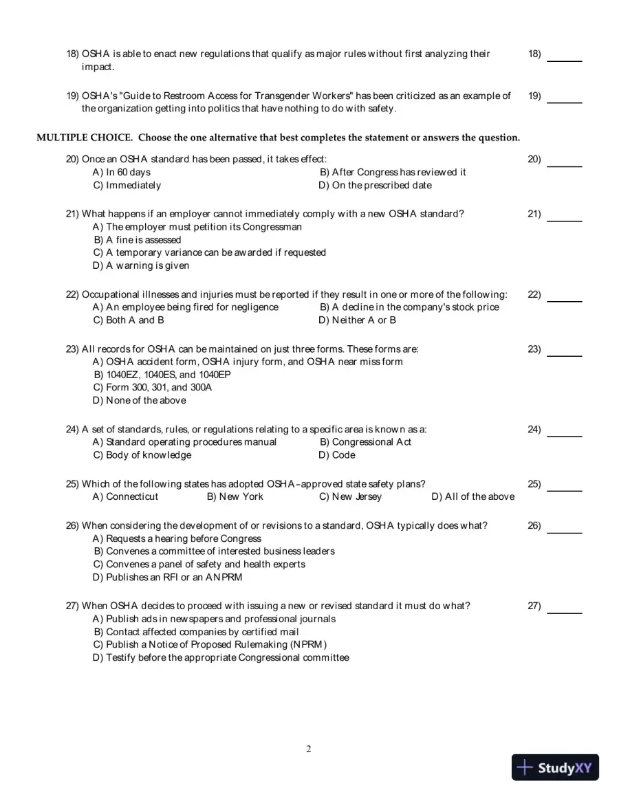 Test Bank for The Basics of Occupational Safety, 3rd Edition, page 15