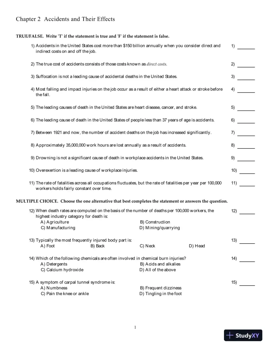 Test Bank for The Basics of Occupational Safety, 3rd Edition, page 5