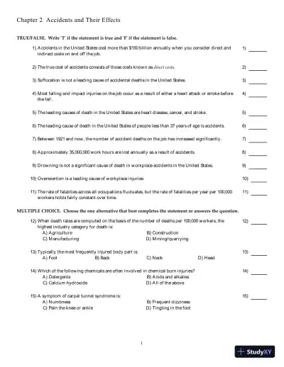 Test Bank for The Basics of Occupational Safety, 3rd Edition - Page 5 preview image