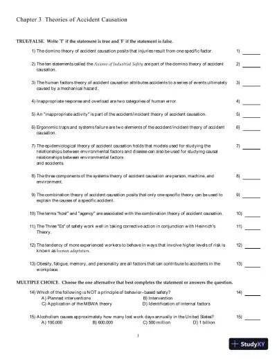Test Bank for The Basics of Occupational Safety, 3rd Edition - Page 8 preview image