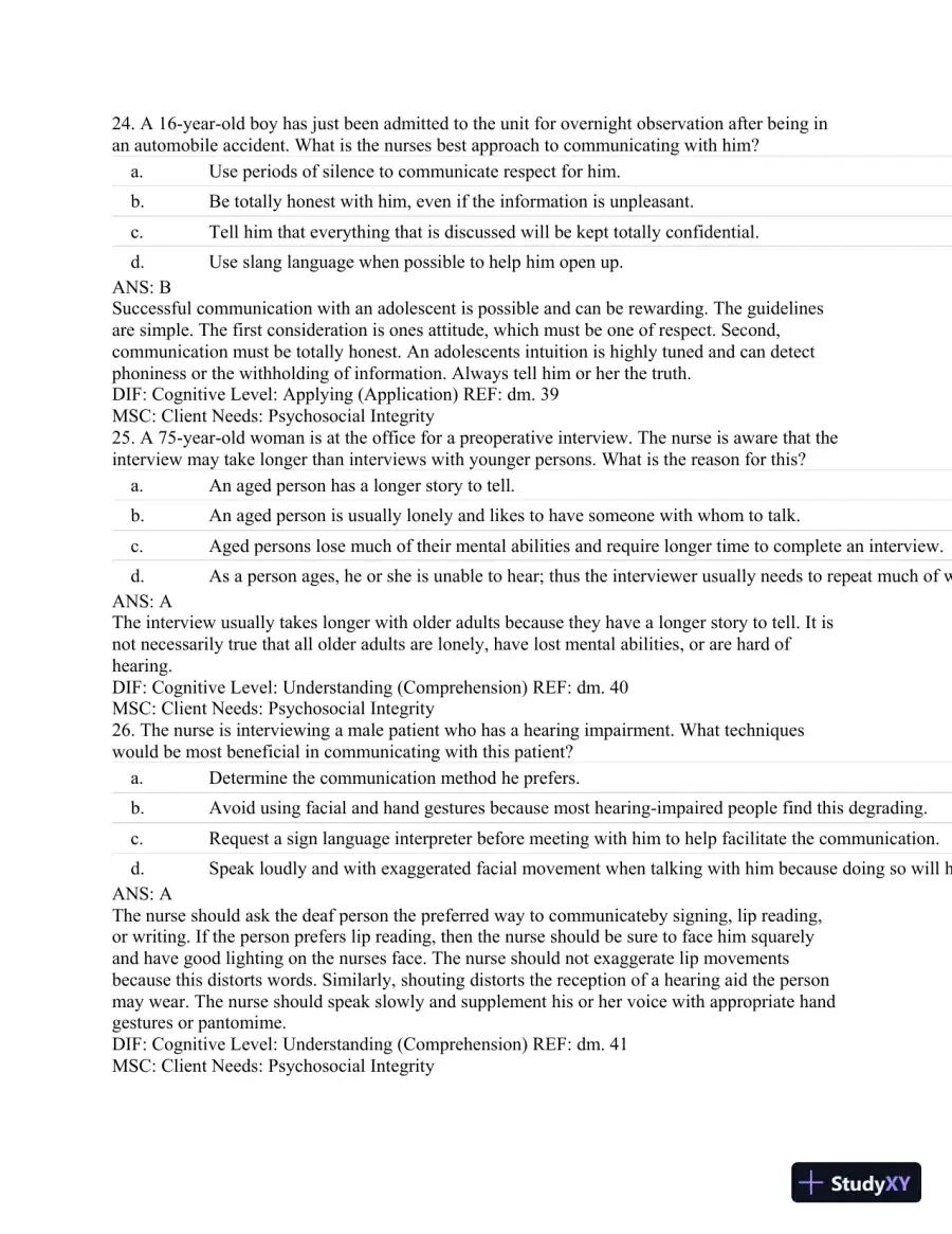 Test Bank For Textbook of Physical Diagnosis: History and Examination, 7th Edition, page 10