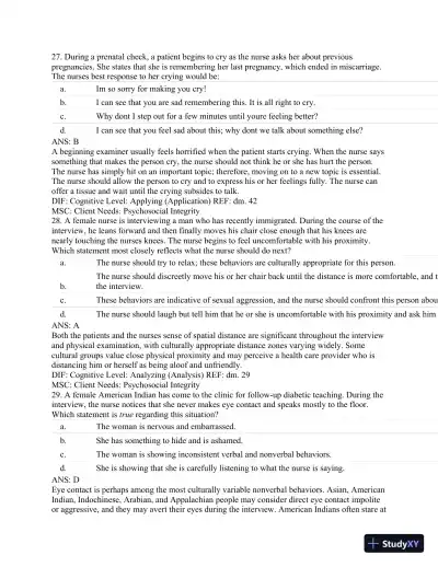 Test Bank For Textbook of Physical Diagnosis: History and Examination, 7th Edition - Page 11 preview image