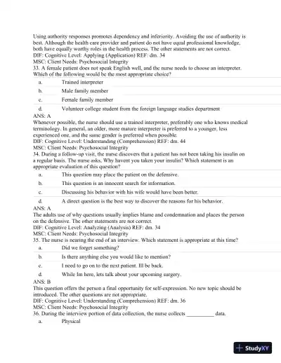 Test Bank For Textbook of Physical Diagnosis: History and Examination, 7th Edition - Page 13 preview image