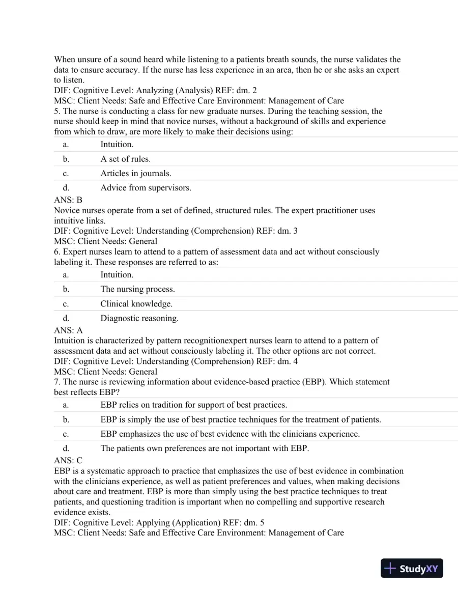 Test Bank For Textbook of Physical Diagnosis: History and Examination, 7th Edition, page 16