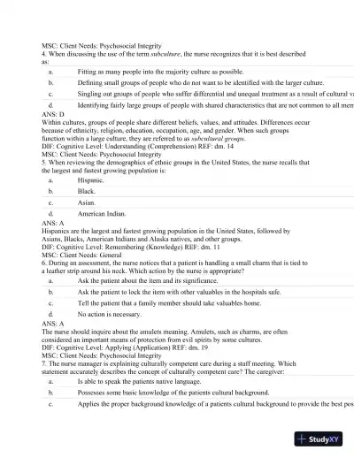 Test Bank For Textbook of Physical Diagnosis: History and Examination, 7th Edition - Page 24 preview image