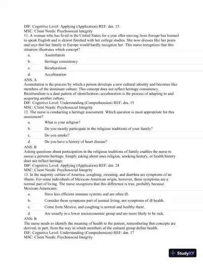 Test Bank For Textbook of Physical Diagnosis: History and Examination, 7th Edition - Page 26 preview image