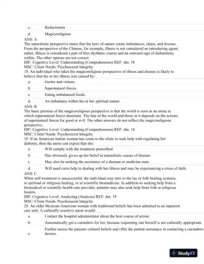 Test Bank For Textbook of Physical Diagnosis: History and Examination, 7th Edition - Page 28 preview image