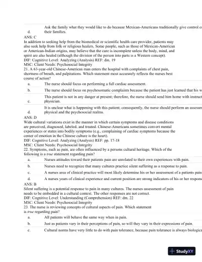 Test Bank For Textbook of Physical Diagnosis: History and Examination, 7th Edition - Page 29 preview image