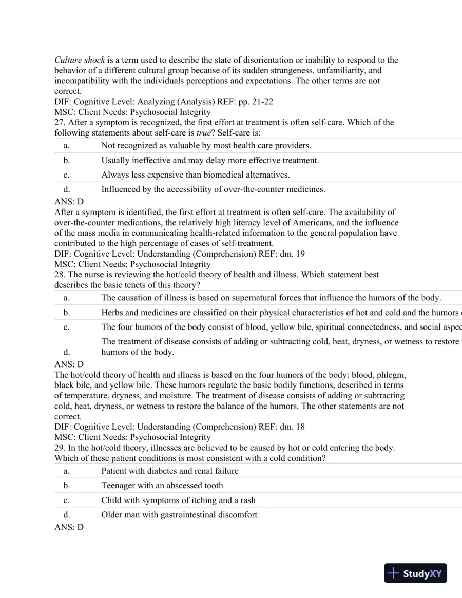 Test Bank For Textbook of Physical Diagnosis: History and Examination, 7th Edition, page 31