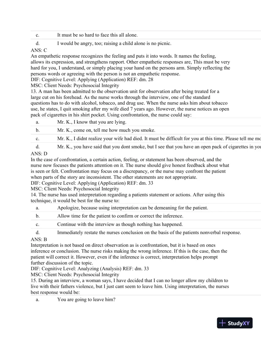 Test Bank For Textbook of Physical Diagnosis: History and Examination, 7th Edition, page 6