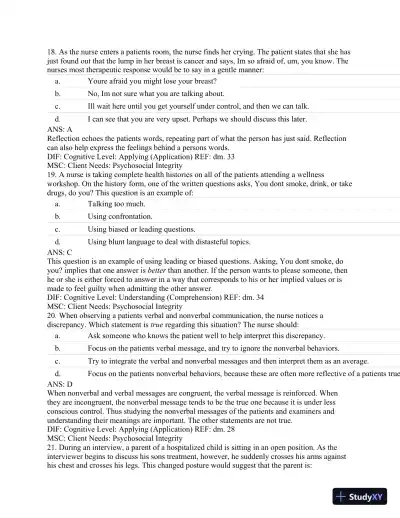 Test Bank For Textbook of Physical Diagnosis: History and Examination, 7th Edition - Page 8 preview image