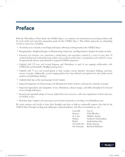 First Aid for the USMLE Step 1 2020, 30th Edition (2020) - Page 15 preview image