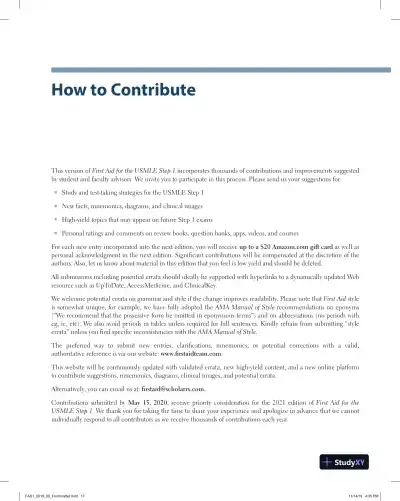 First Aid for the USMLE Step 1 2020, 30th Edition (2020) - Page 19 preview image