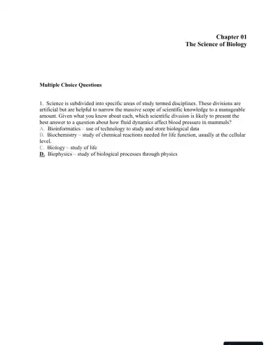 Test Bank For Biology 11th Edition Test Bank - Page 1 preview image