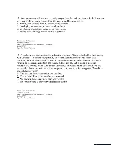 Test Bank For Biology 11th Edition Test Bank - Page 10 preview image