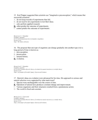 Test Bank For Biology 11th Edition Test Bank - Page 11 preview image