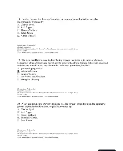Test Bank For Biology 11th Edition Test Bank - Page 12 preview image