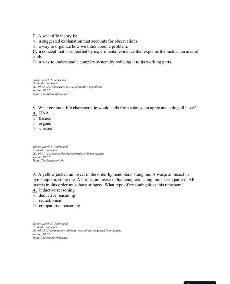 Test Bank For Biology 11th Edition Test Bank, page 6