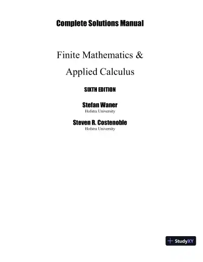 Finite Mathematics And Applied Calculus, 6th Edition Solution Manual - Page 1 preview image